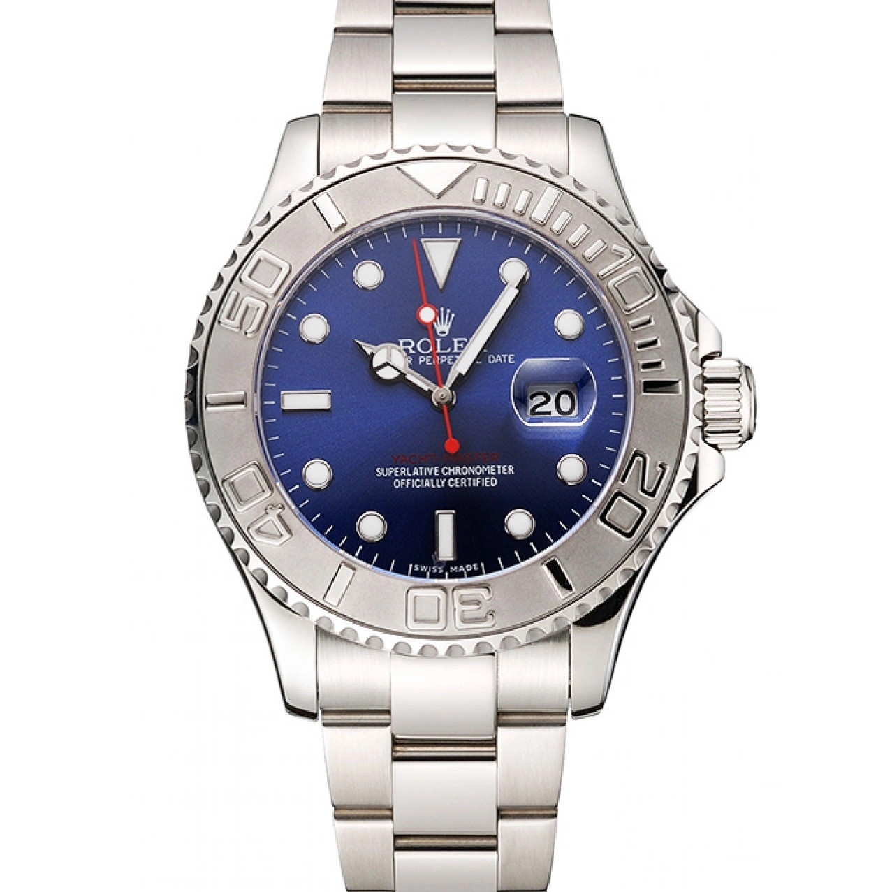 Aaa replica watch Dial Yacht-Master Stainless Rolex Blue Case Bracelet And Steel 0730